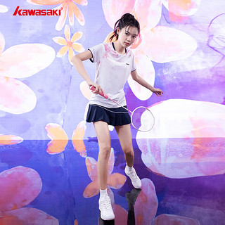 kawasaki川崎羽毛球服女款速干T恤运动短裙繁花似锦套装A2808
