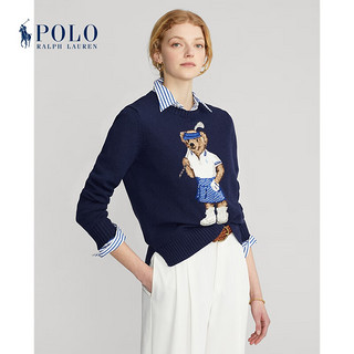 Polo Ralph Lauren 拉夫劳伦女装 24春高尔夫球Polo Bear针织衫RL25794 410-雅致深蓝色 L