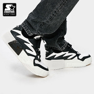 STARTER | 同款黑白熊猫鞋增高运动休闲鞋VOL轻音浪鞋透气轻质 黑色 （低帮） 36