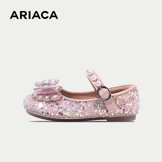 Ariaca艾芮苏女童水晶公主鞋2024夏季小女孩软底儿童节表演出单鞋 粉色 33码 内长21.3/适合脚长20.3-20.8