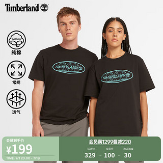 Timberland 男女同款短袖T恤24春夏户外休闲透气|A4185 A4185001/黑色 M