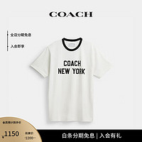 蔻驰（COACH）男女通用纽约图案T恤纯棉短袖 白色 M