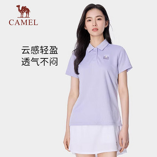 骆驼（CAMEL）【彬彬】户外速干衣女短袖polo衫简约透气吸湿快干运动T恤男 A14BZ01002，玉石白，男 L