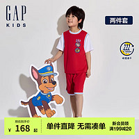 Gap【汪汪队联名】男童2024夏季吸湿速干套装儿童装510055 红色 100cm(2-3岁)亚洲尺码