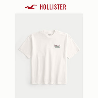 HOLLISTER24夏季美式宽松短款图案短袖T恤男女KI323-4042 乳白色 XXL(185/124A)