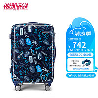 美旅 箱包大容量行李箱25英寸密码锁拉杆箱旅行箱闺蜜箱NC2深蓝色印花