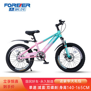FOREVER 永久 儿童自行车儿童山地自行车儿童单车儿童山地车 22寸粉绿色