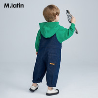 马拉丁童装男女童裤子小童背带裤秋装宽松绣花阔腿裤儿童裤