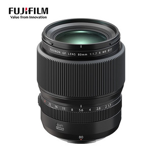 FUJIFILM 富士 GF 80mm F1.7 R WR 标准定焦镜头 富士G卡口 77mm