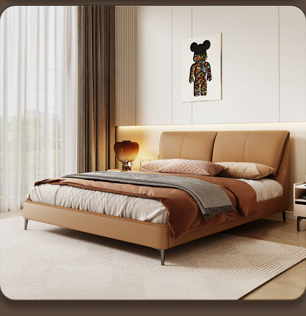 索菲亚家品皮床 猫抓皮艺双人床主卧室大床1