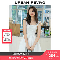 UR2024夏季女装甜美小清新度假风飞飞袖连衣裙UWL740050 本白 XS