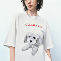 URBAN REVIVO 女士时尚创意撞色趣味图案印花T恤 UWU440119 本白 M