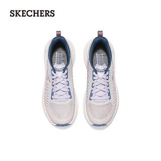 斯凯奇（Skechers）2024女款运动跑步鞋针织舒适透气129632 茱萸粉/MVE 39.5