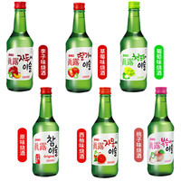真露(JINRO)韩国真露烧酒低度真露青葡萄味利口酒女士甜酒果味酒360ml 六味混搭各1瓶(共6瓶)