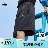 adidas舒适拼接运动短裤男装夏季阿迪达斯官方三叶草 黑色/黑色 S