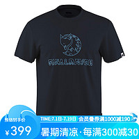 FJALLRAVEN北极狐2024年春夏男士短款户外T恤01241137 555暗海蓝 AM