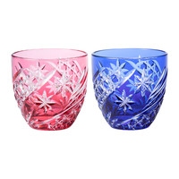 日本KAGAMI江户切子水晶玻璃白酒杯对杯冷酒杯烈酒杯