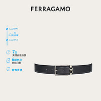 菲拉格慕（Ferragamo）男士黑色双面可调式Gancini皮带 0776302_C  _110 110（3尺1-3尺2）