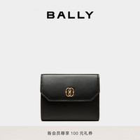 BALLY巴利24秋冬EMBLEM黑色牛皮革女士钱包6308645 黑色 1