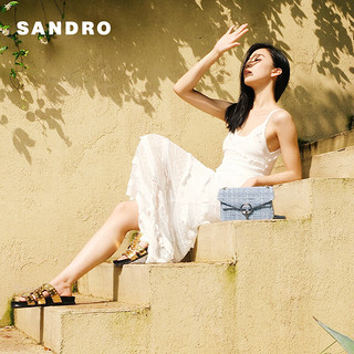 SANDRO【同款】SANDRO24夏季女装法式白色吊带连衣裙SFPRO03555 10/白色 38