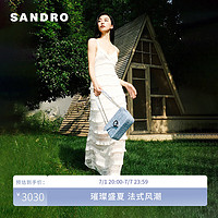 SANDRO【同款】SANDRO24夏季女装法式白色吊带连衣裙SFPRO03555 10/白色 38