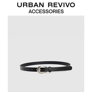 URBAN REVIVO2024秋季女士时尚百搭搭扣皮带UAWA40258 黑色 115cm