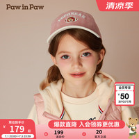 PawinPaw卡通小熊童装2024年秋冬男女童帽子棒球帽舒适帅气 Pink粉红色/25 ,52