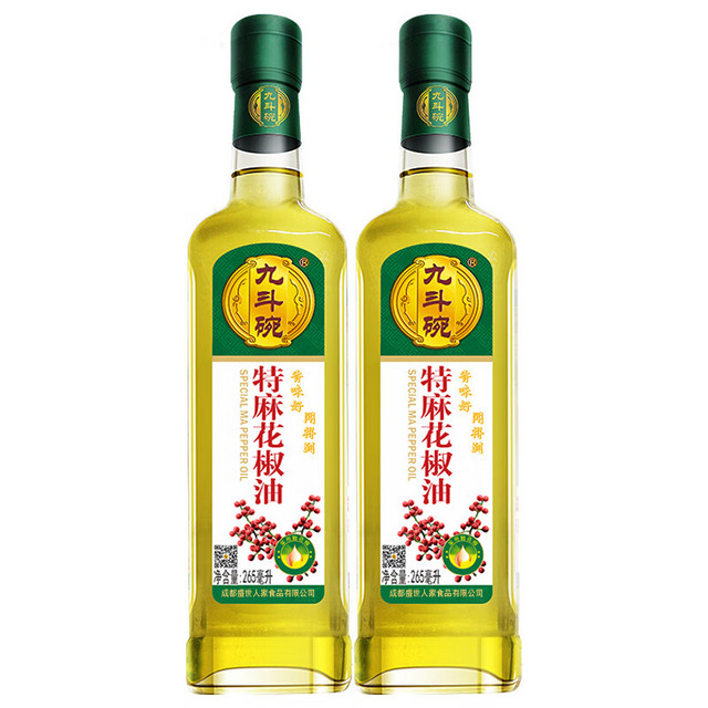 九斗碗 特麻花椒油面条凉菜米线麻辣烫麻油 265ml*2瓶