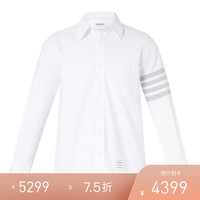 THOM BROWNE 汤姆·布朗 男士经典四条纹翻领宽松休闲长袖衬衫 白色 MWL374CF0591 100 2/M