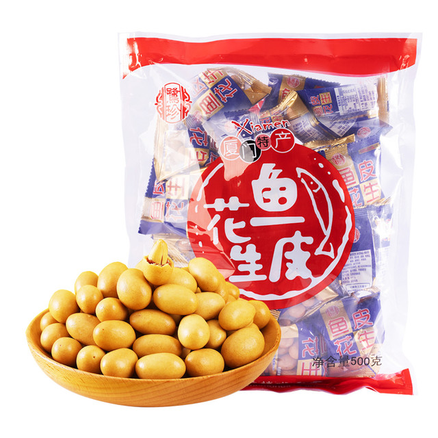 88VIP：鹭珍 厦门特产鱼皮花生500g