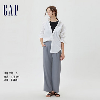 Gap【女友T】女装夏季樱花粉修身罗纹背心598238辣妹短款 黑色 170/108A(XL)