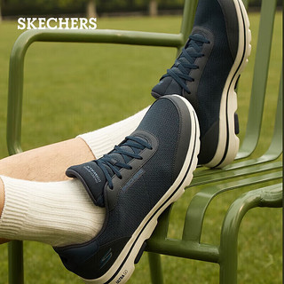 斯凯奇（Skechers）男士休闲舒适健步鞋时尚百搭网面鞋跑步鞋216012-NVBL