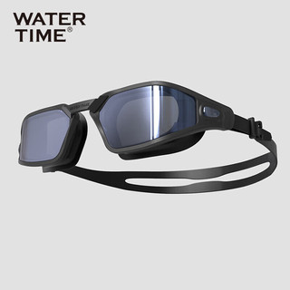 WATERTIME/水川 泳镜近视女士防雾游泳镜男士高清镀膜游泳眼镜 黑 400度 巴黎夜色（可配近视）