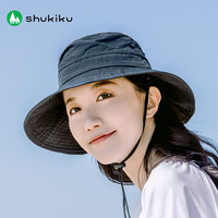 SHUKIKU成人防晒帽女亲子款防紫外线亲肤透气大帽檐沙滩遮阳帽渔夫帽