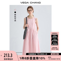 VEGA CHANG粉色连衣裙女2024年夏季新款