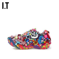 IT CDG COMME des GARCONS女彩钻缀饰彩色厚底运动鞋时尚个性