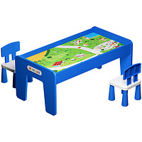 EDWONE多功能儿童桌火车轨道玩具桌子积木桌木质游乐场玩具桌商用