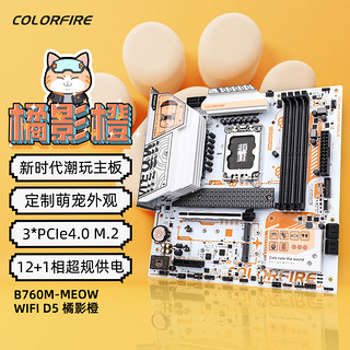 COLORFIRE 镭风 英特尔i5/13490F主板CPU套装B760M-MEOW橘影橙橘宝板U橘猫13600KF