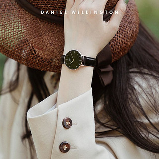 百亿补贴：Daniel Wellington dw手表女24mm简约皮质表带ins风小众轻奢腕表官方正品礼物送女友