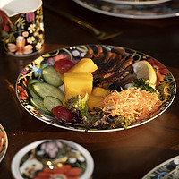 INGRI 英格丽 欧式骨瓷餐具套装家用碗筷盘碟圆盘平碟摆台奢华陶瓷散件自行搭配 8寸汤盘