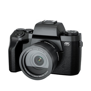 墨雪卿【墨雪卿】4.0高清像素W5复古数码相机单反6400w入门微单旅游高级摄像相机 黑色+128G套餐