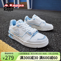 KAPPA卡帕男鞋复古板鞋男2024夏季百搭运动鞋休闲跑步鞋子男 经典白/梦幻蓝 38