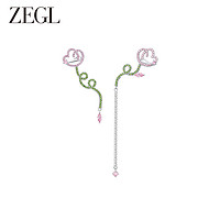 ZENGLIU ZEGL设计师涂鸦系列花朵耳环女2024新款爆款长款耳钉925银针耳饰