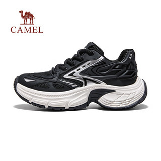 骆驼（CAMEL）潮流时尚老爹鞋2024秋季软弹舒适运动复古炸街休闲鞋男 G14A547657 黑色 39