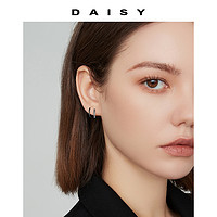 88VIP：Daisy dream 925纯银耳环女ins冷淡风设计感黑色耳钉小众气质耳圈简约个性耳饰