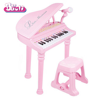 Baoli 宝丽 儿童电子琴玩具宝宝带话筒麦克风3-6岁音乐启蒙钢琴朗朗之声粉色早教初学男孩女孩玩具儿童生日礼物
