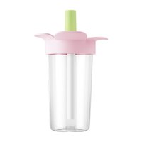 乐扣乐扣可爱花朵杯吸管奶茶杯少女女生塑料杯杯塑料夏季杯 粉色 520ml