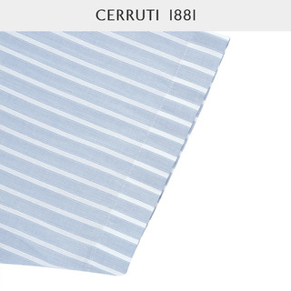 CERRUTI 1881男装夏季商务休闲纯棉条纹短袖衬衫男C4942EI031 粉蓝 41