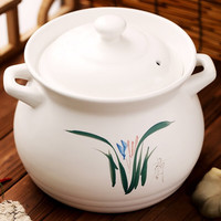 UMIZILI大容量陶瓷砂锅家用燃气炖锅明火煮粥煲汤汤锅传统中式汤煲炖煲 白兰花汤煲（适合5-8人） 5500ml