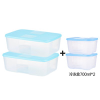 Tupperware特百惠冷冻保鲜盒大容量四件套冰箱密封储藏盒储藏盒